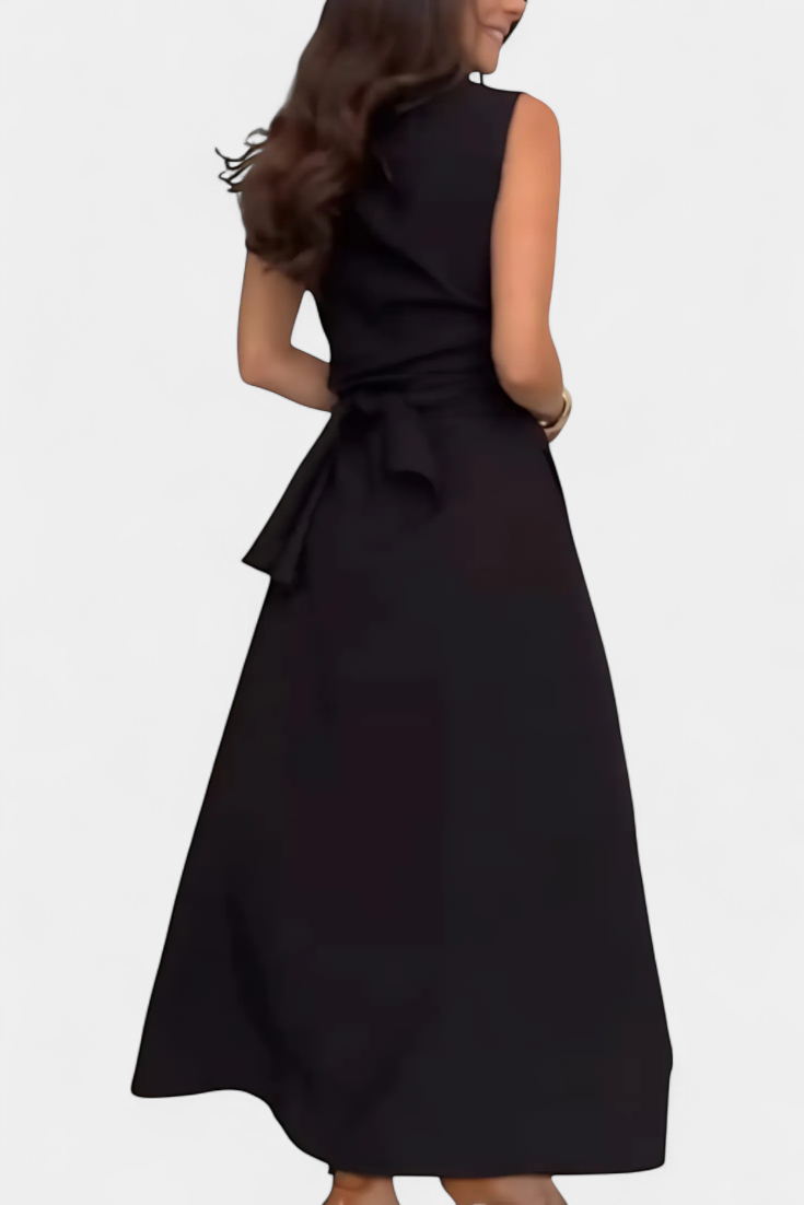 Meryl Button-Up Shirt Dress with Adjustable Bow
