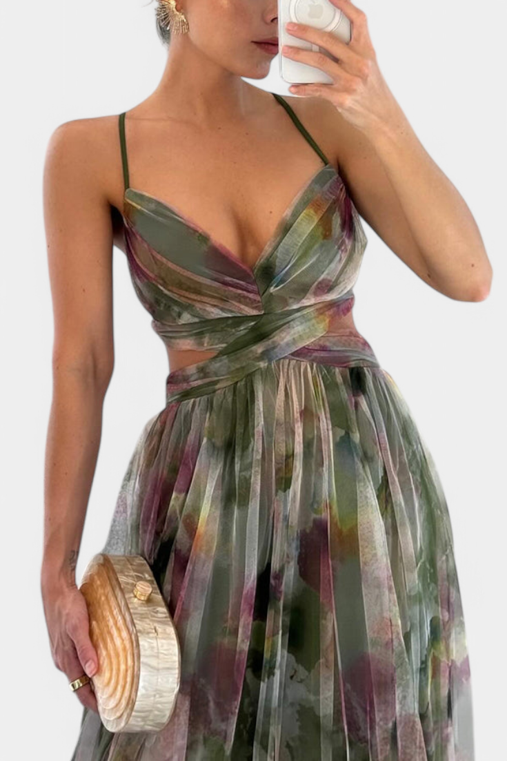 Ingrid Maxi Floral Dress with V-Neck