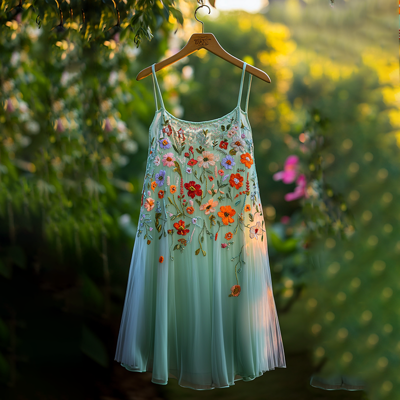 Vintage Bohemian Floral Slip Dress