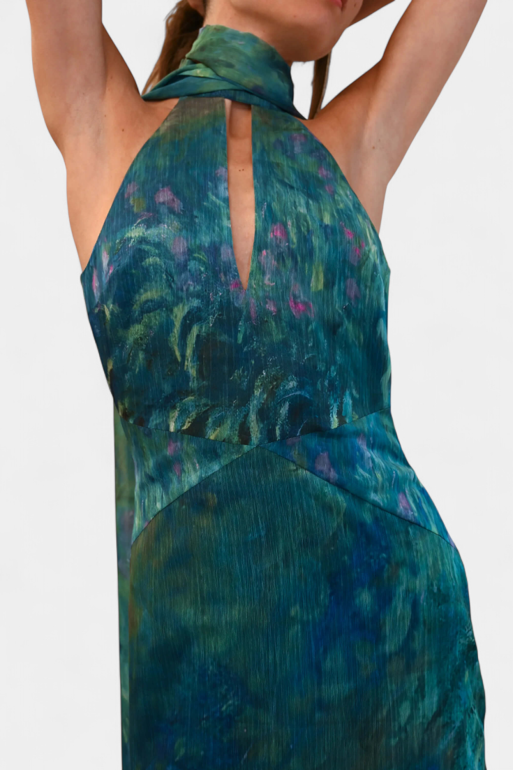 Moana Chiffon Dress with Monet-Inspired Print