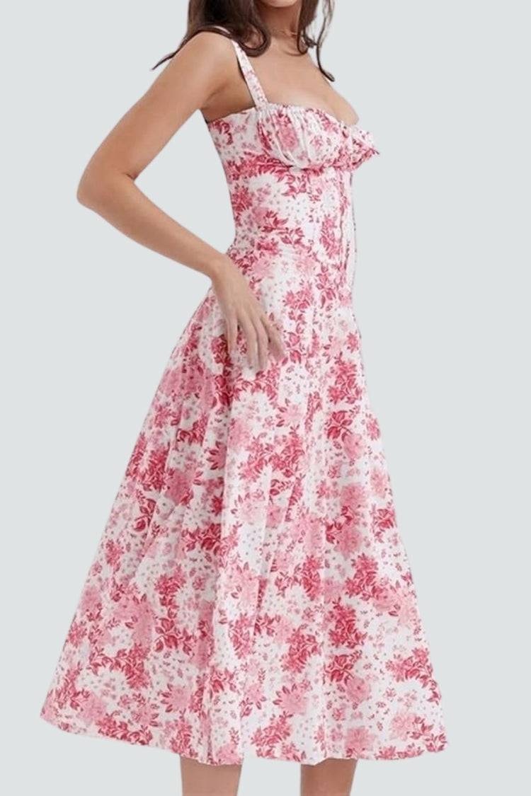 Zane® | SHANA Pink floral corset dress
