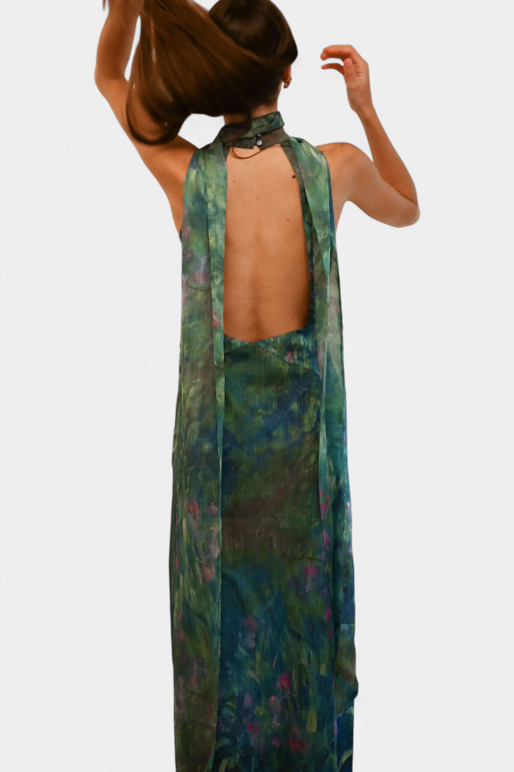 Moana Chiffon Dress with Monet-Inspired Print