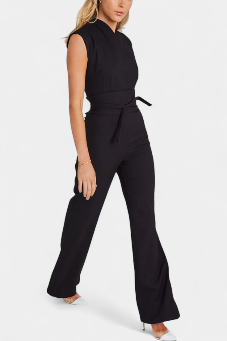 Sleeveless Jumpsuit with Flared Cut