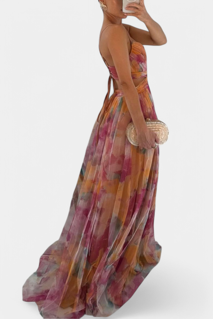 Ingrid Maxi Floral Dress with V-Neck