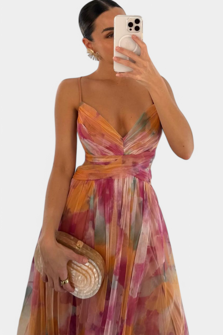 Ingrid Maxi Floral Dress with V-Neck