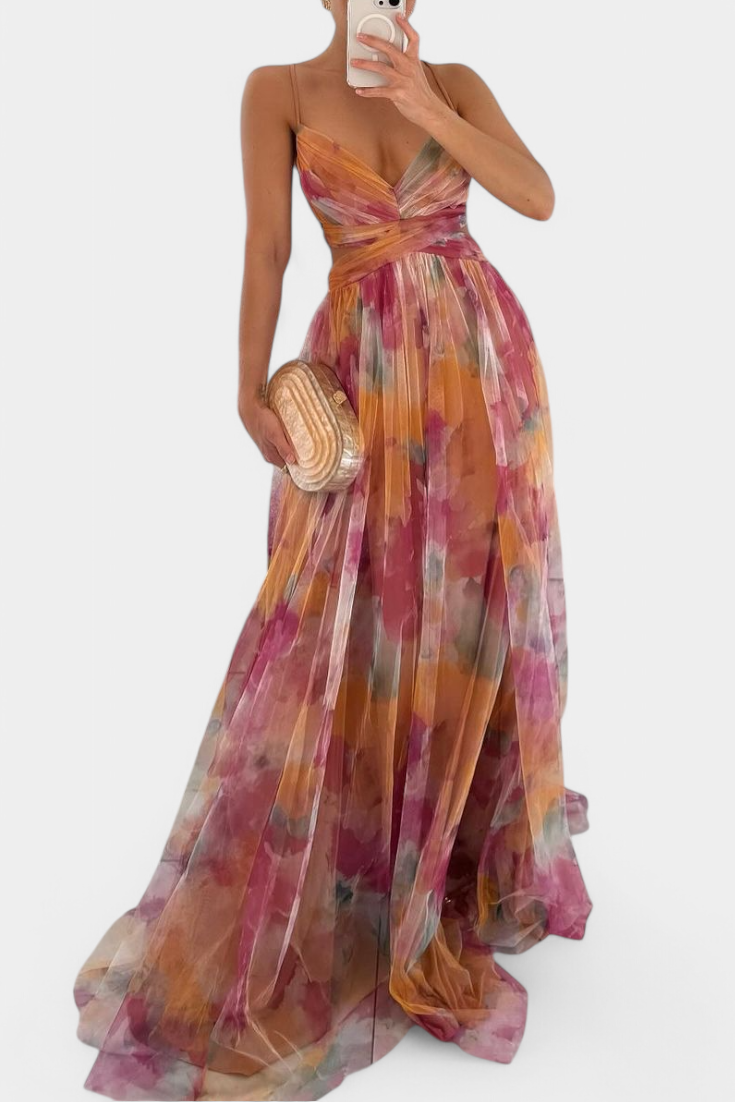 Ingrid Maxi Floral Dress with V-Neck