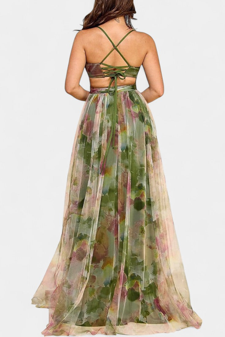 Ingrid Maxi Floral Dress with V-Neck