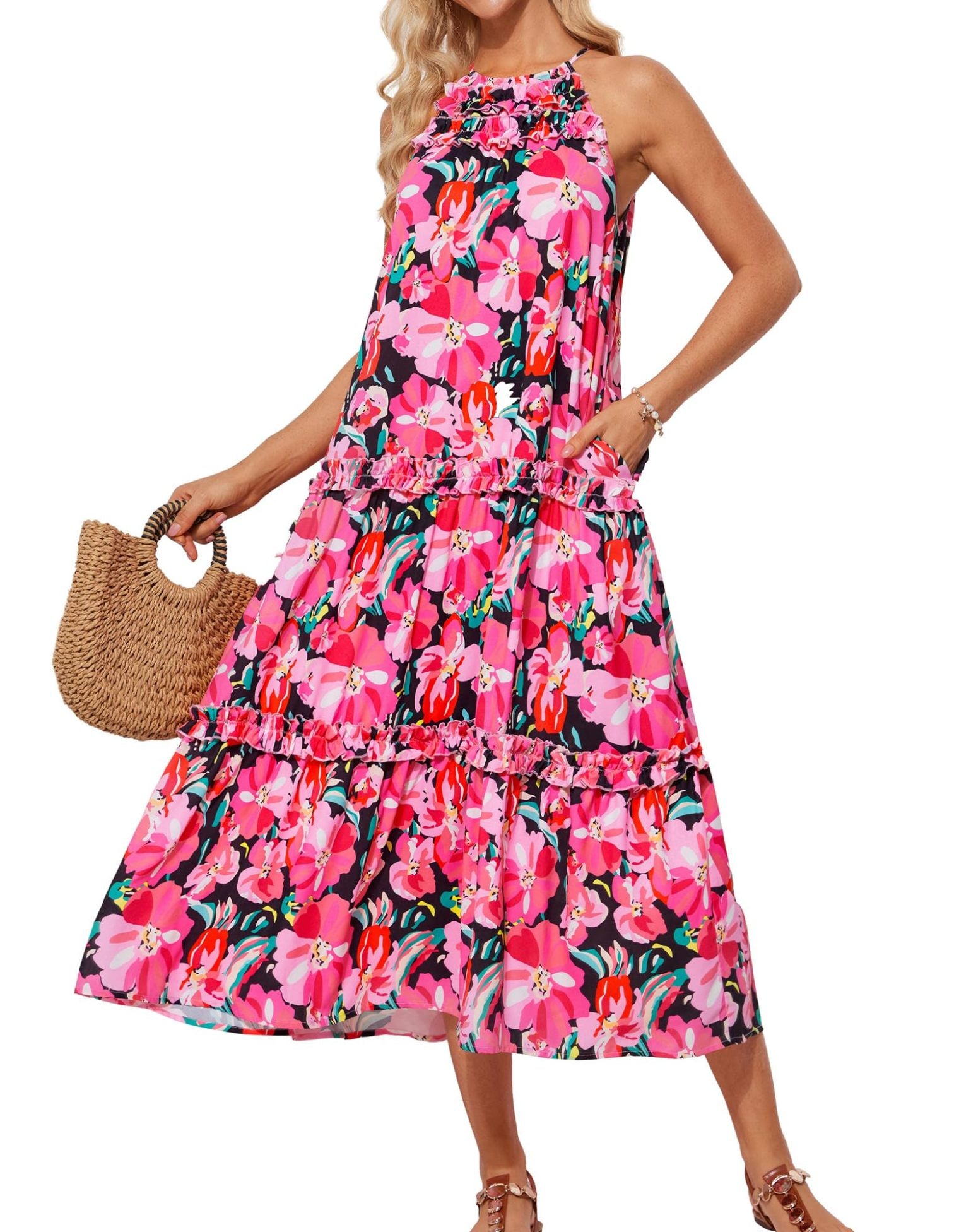 Jessie | Halter Neck Floral Dress - Limited Edition