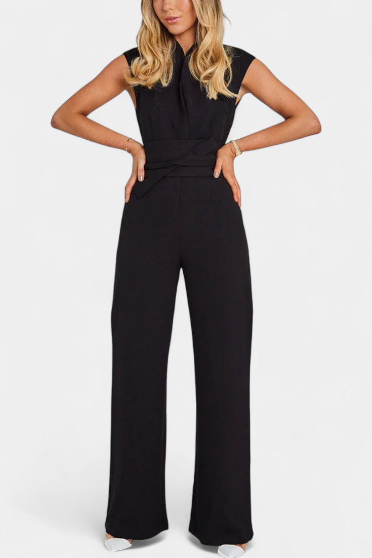 Sleeveless Jumpsuit with Flared Cut