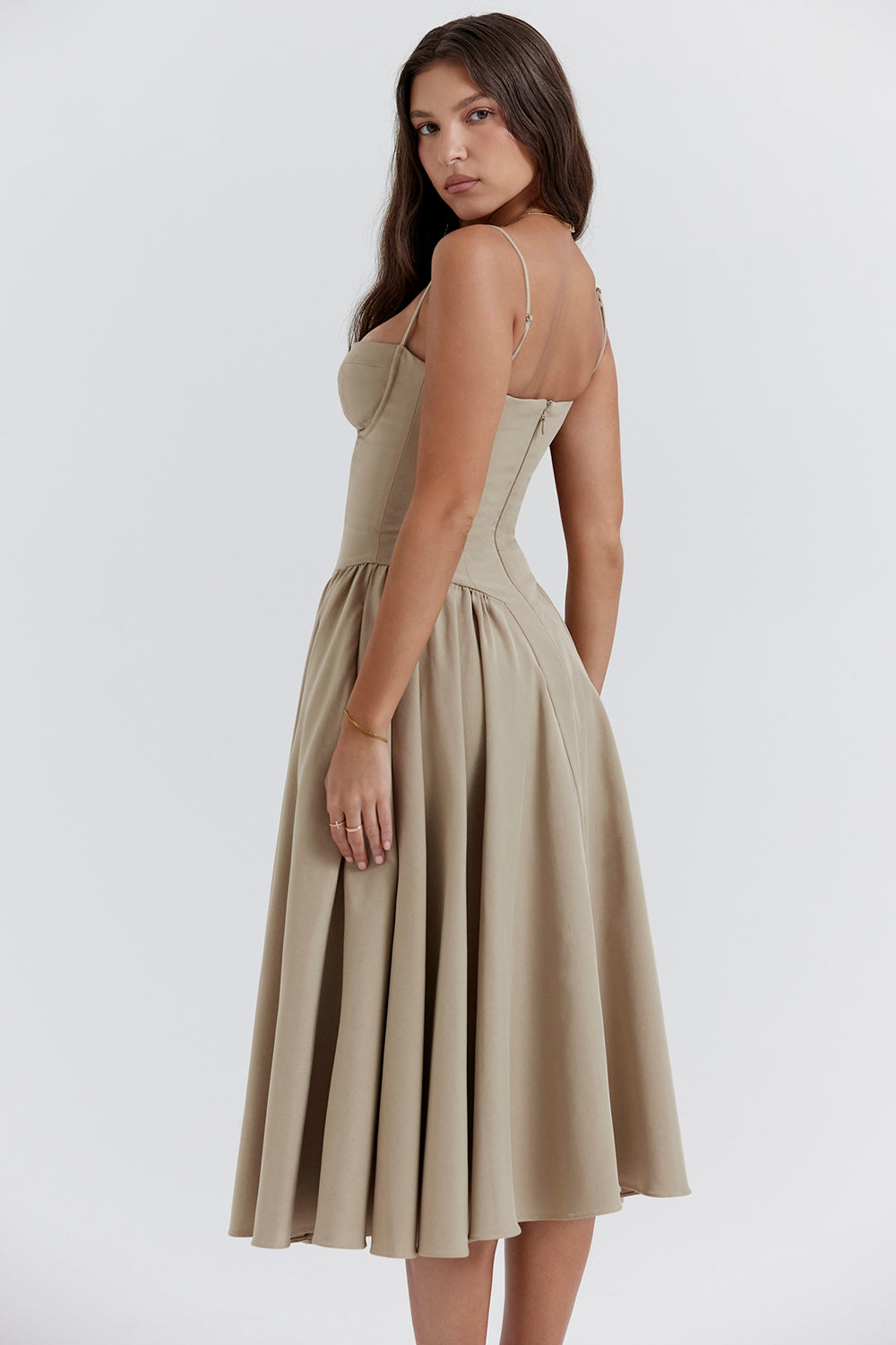 Marina | Midi Dress with Thin Straps