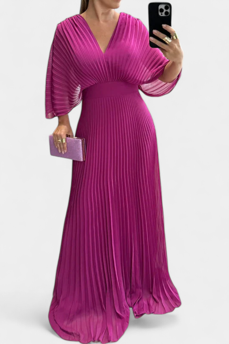 Odele Fluid Pleated Dress with Open Back