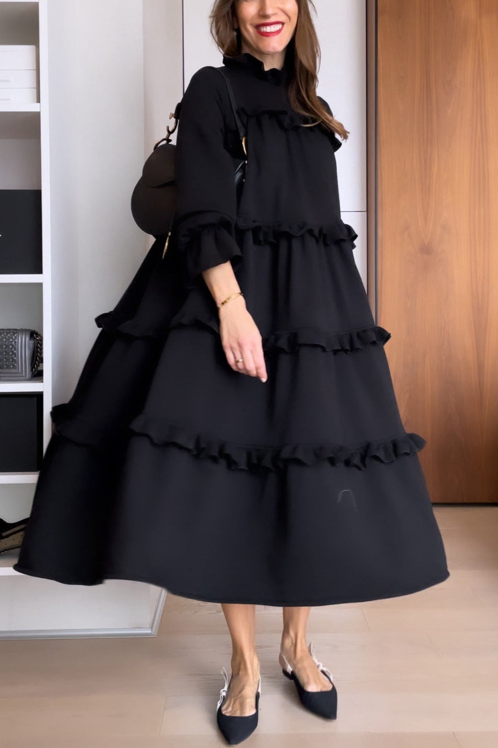 Jada Casual-Chic Ruffled Sweatshirt Dress