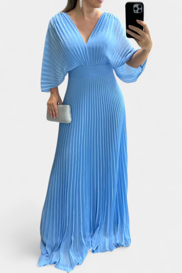 Odele Fluid Pleated Dress with Open Back