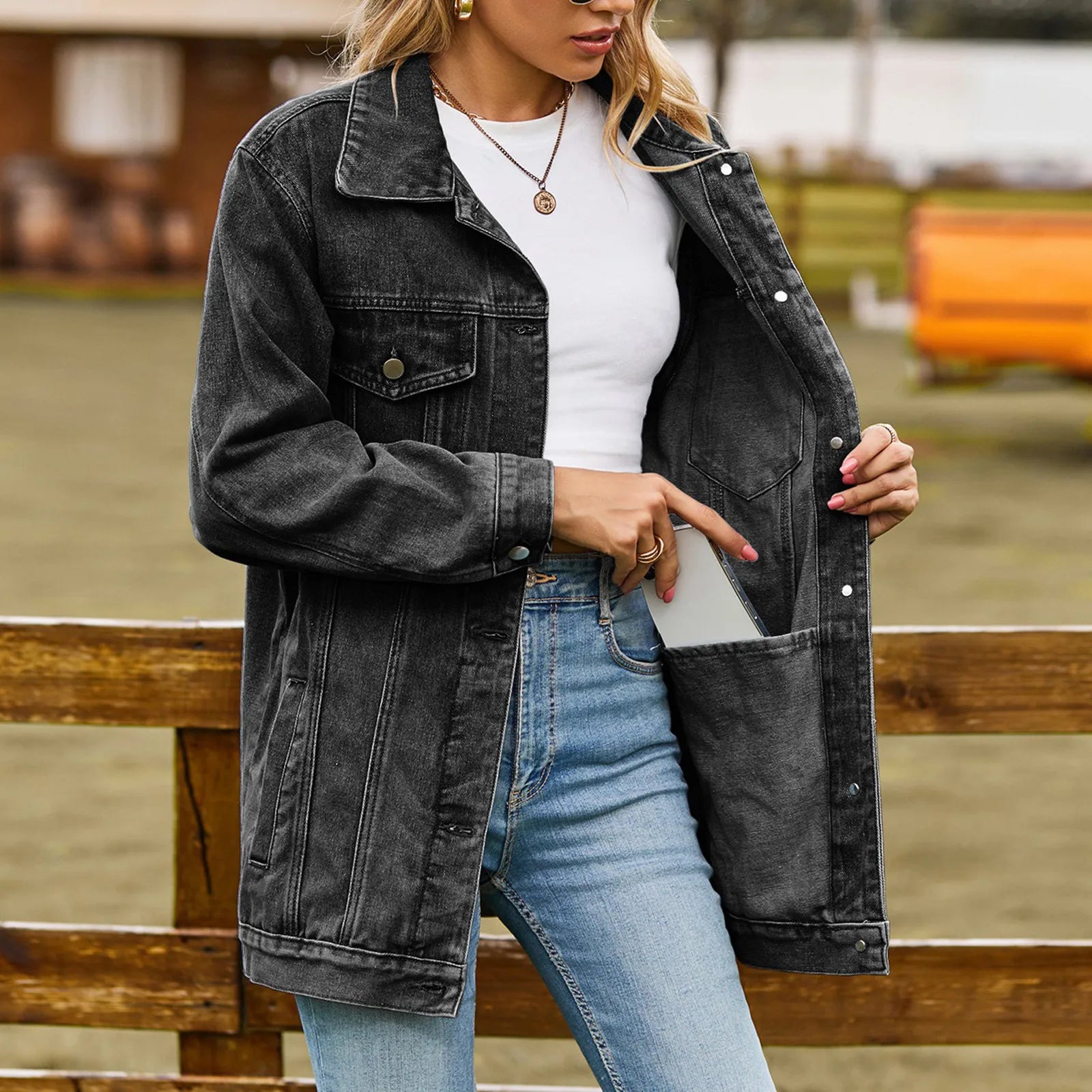 Mia™ - Classic Elegant Denim Jacket