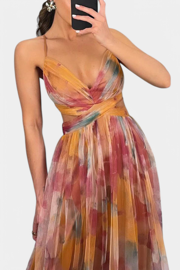 Ingrid Maxi Floral Dress with V-Neck