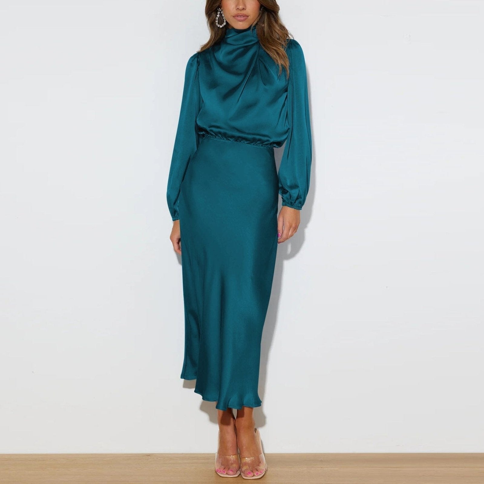 Evelyn™ | Elegant Silk Long Sleeve Dress