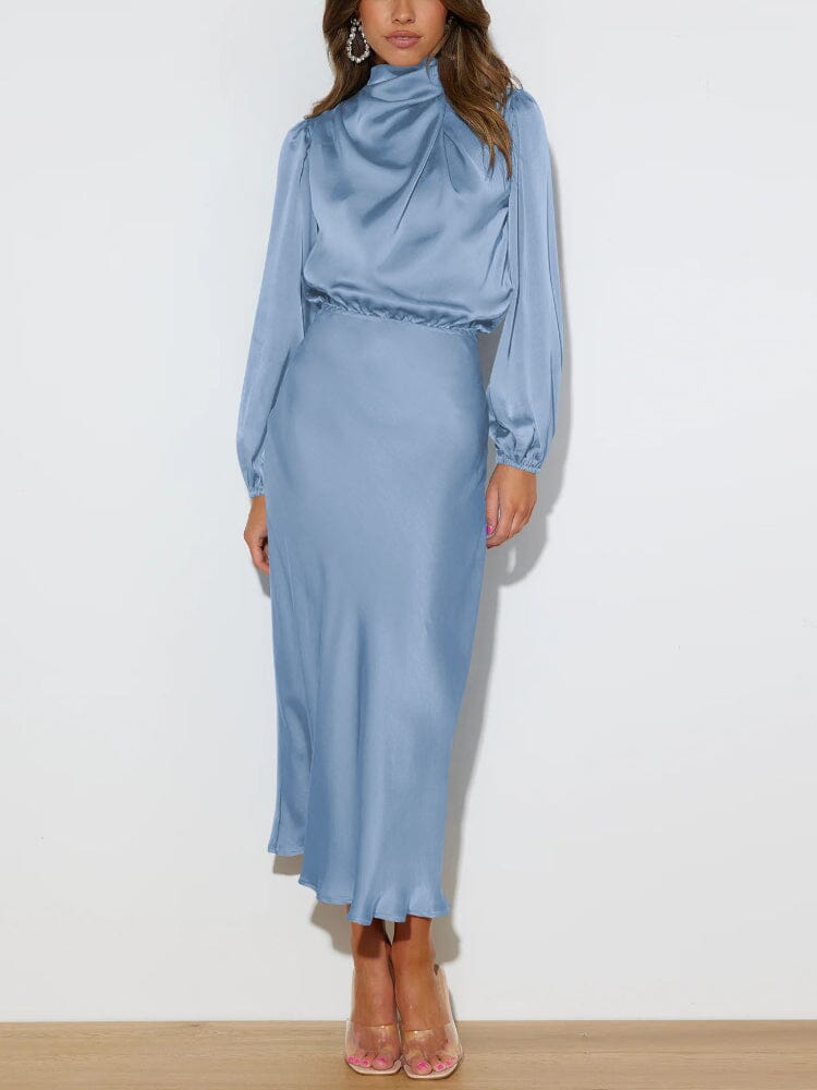 Evelyn™ | Elegant Silk Long Sleeve Dress