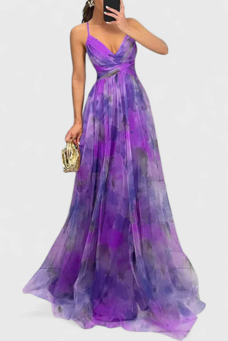 Ingrid Maxi Floral Dress with V-Neck