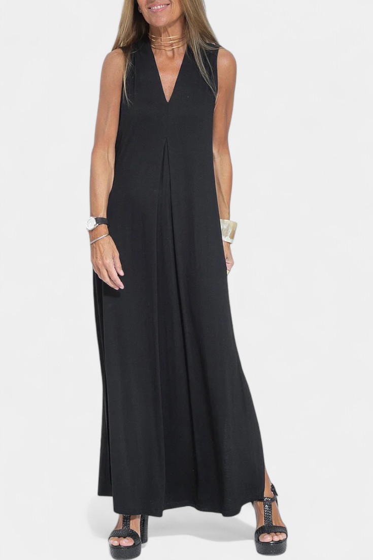 Felisa Maxi Dress Without Sleeves in Solid Color and Elegant Silhouette
