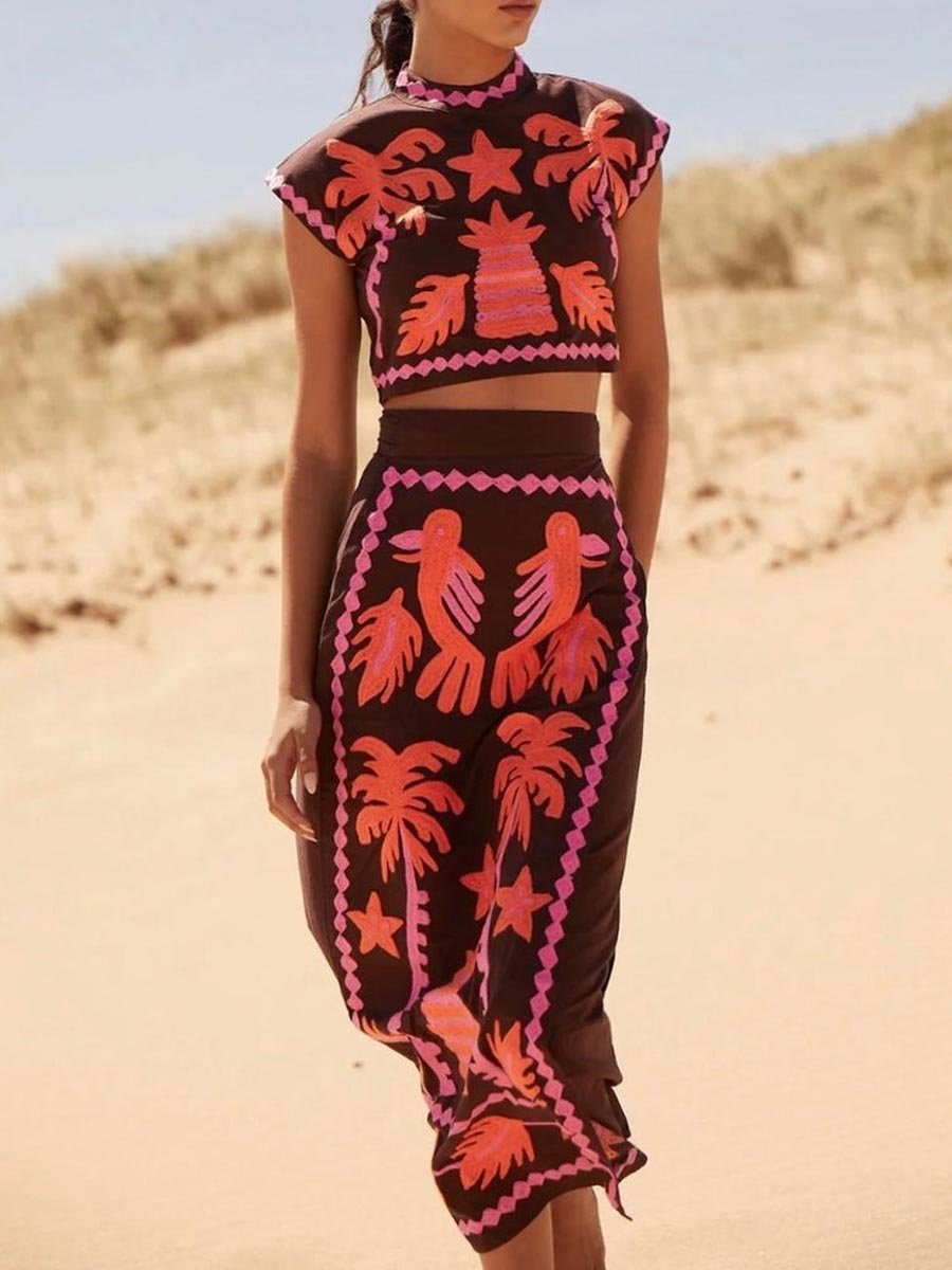 Katia - Printed Top and Skirt Set