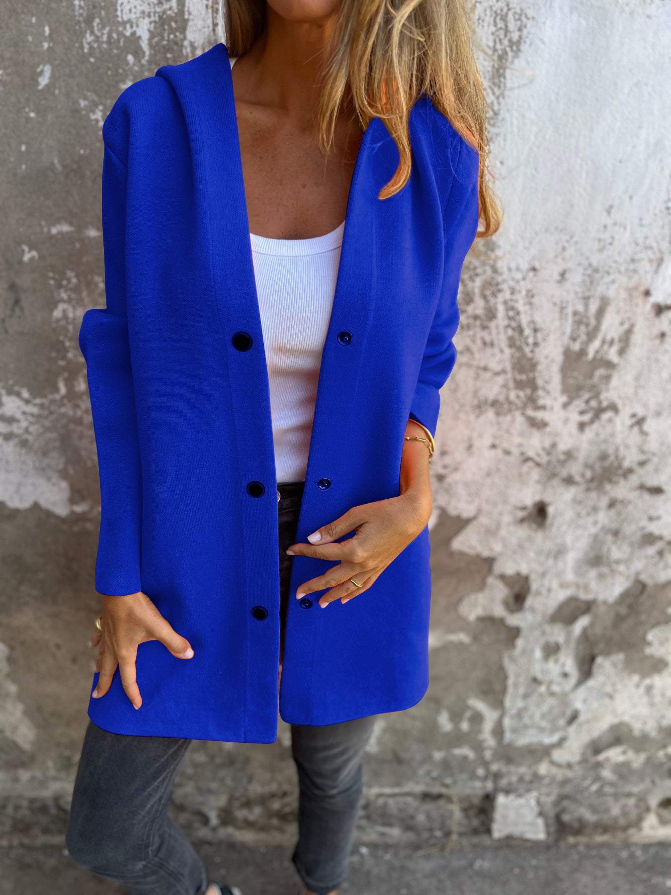 Scarlett™ - Casual One-Button Hoodie
