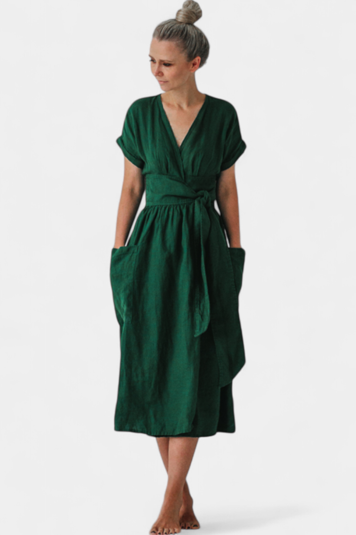 Cressida | Exclusive Dress with V-Neck and Adjustable Waist