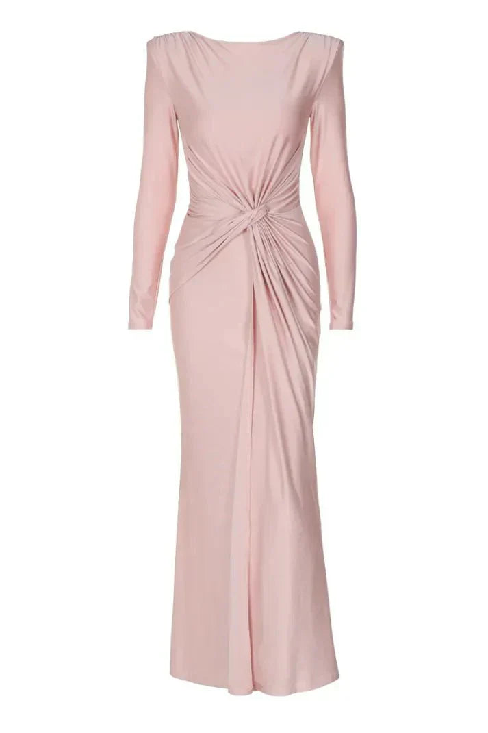 Michaela™ | Long Sleeve Maxi Dress with Twist Front