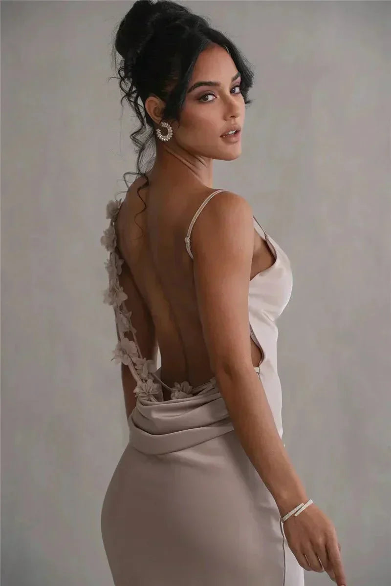 Nina™ | Luxurious Silk Evening Dress with Ruffles