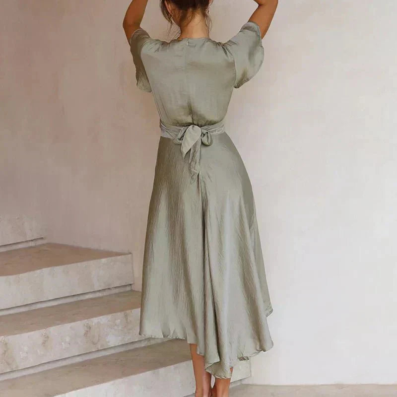 Rosella™ | Elegant Midi Dress with Flutter Sleeves