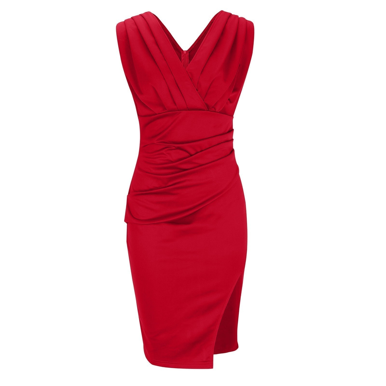 Florine | Fitted Dress with V-Neck and Split