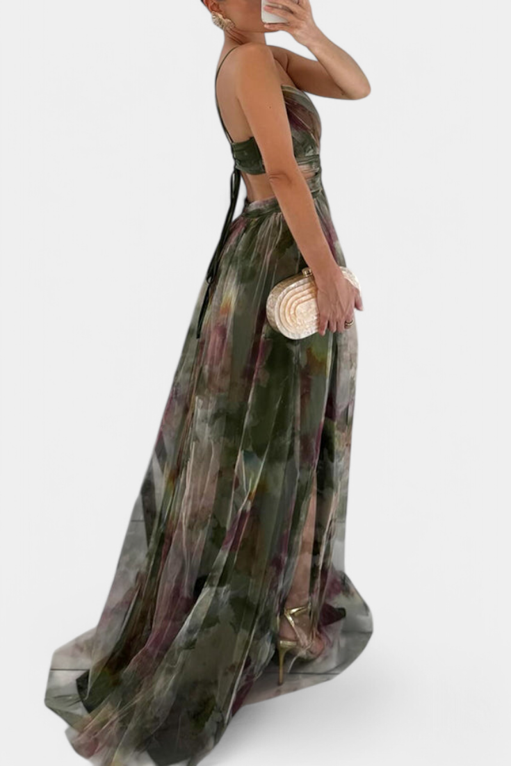 Ingrid Maxi Floral Dress with V-Neck