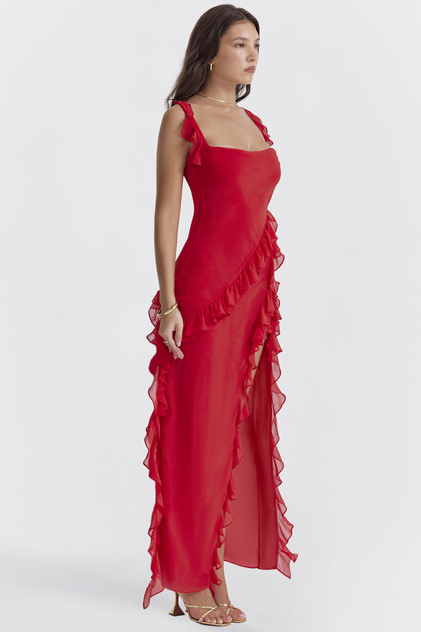 Regina® | Amira Long Dress – Dark Plum