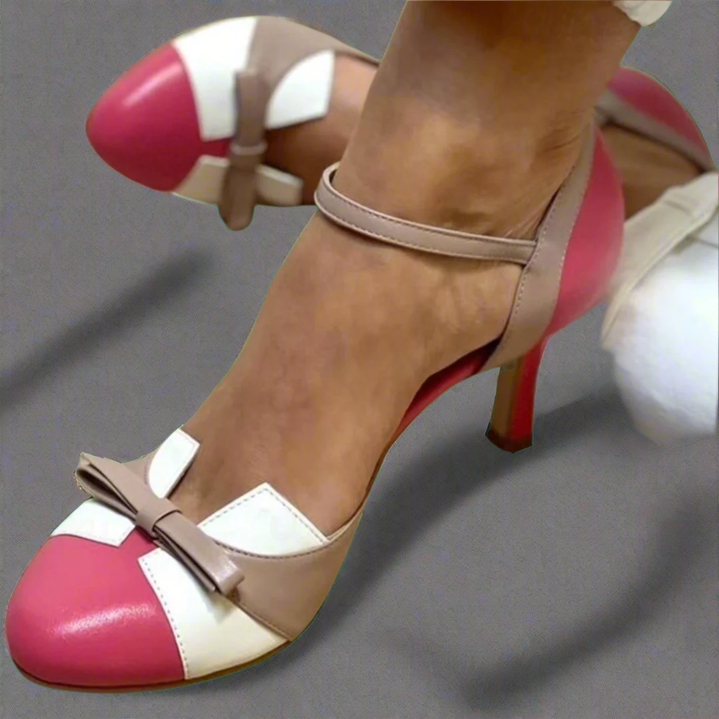 Bellarosa | Colourful sandals with knot and strap, round toe