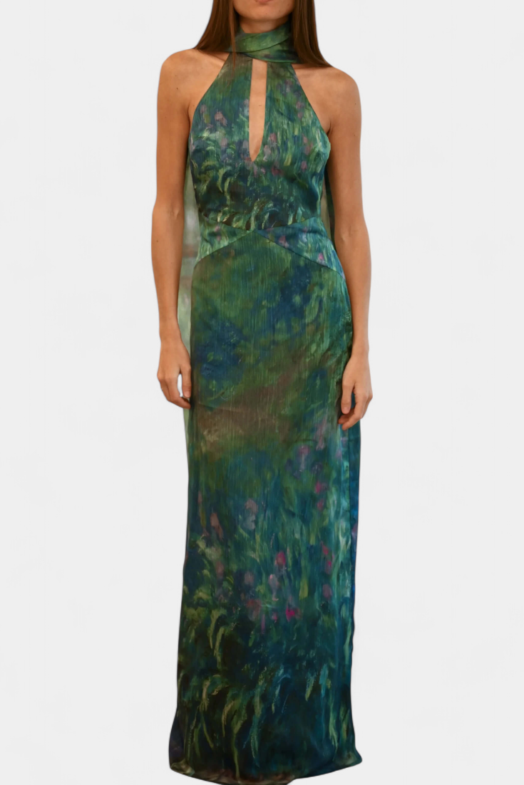 Moana Chiffon Dress with Monet-Inspired Print
