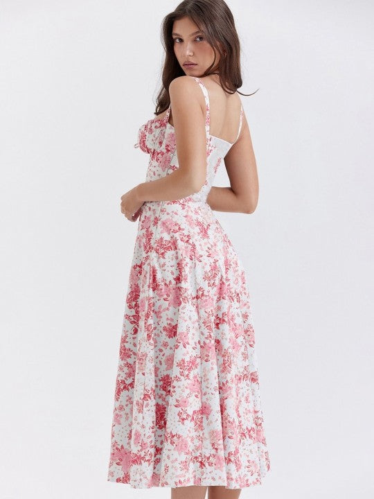 Zane® | SHANA Pink floral corset dress