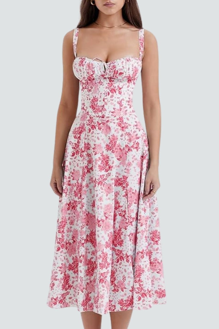 Zane® | SHANA Pink floral corset dress