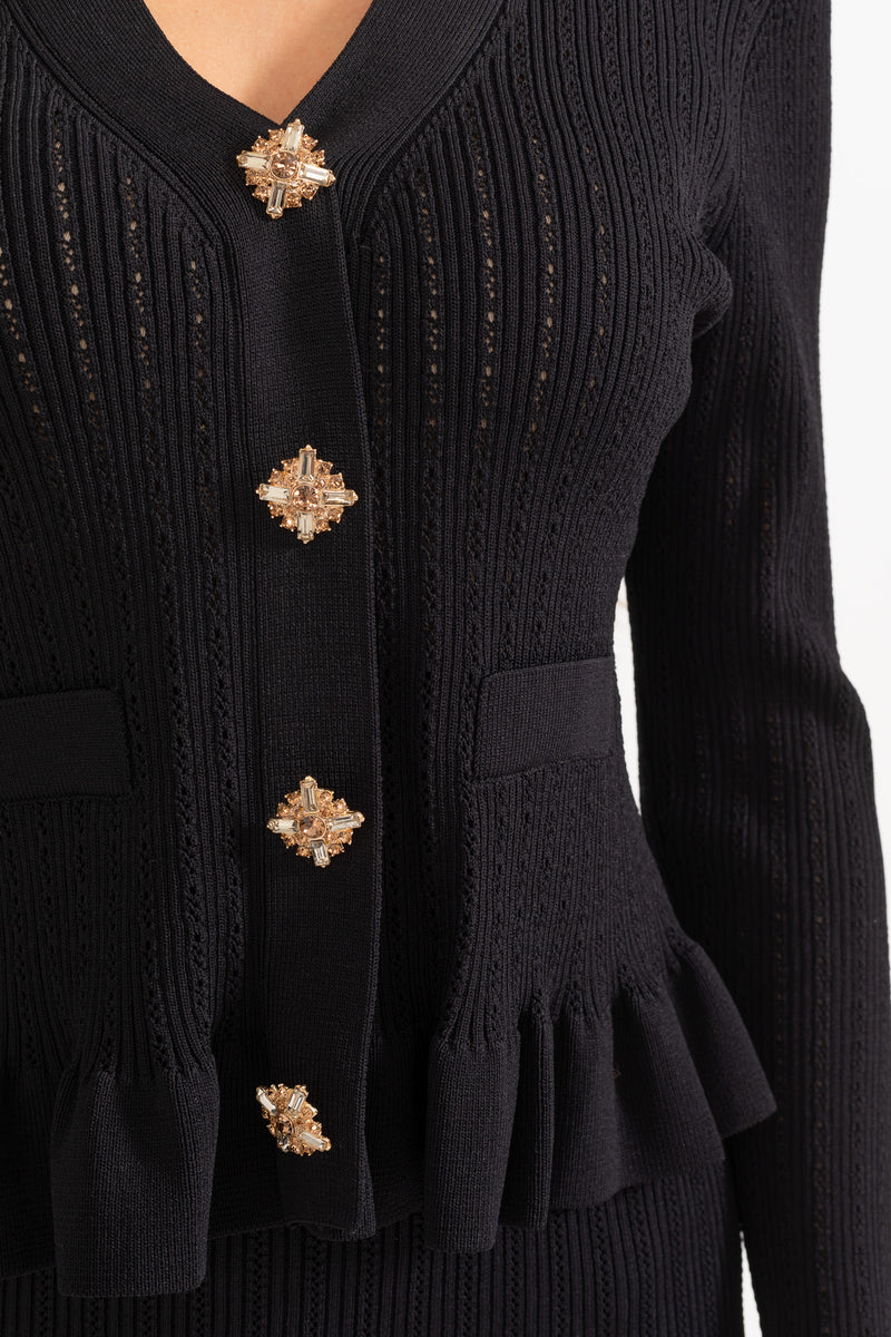 Prudence Refined Knit Midi Dress Set with Button Top