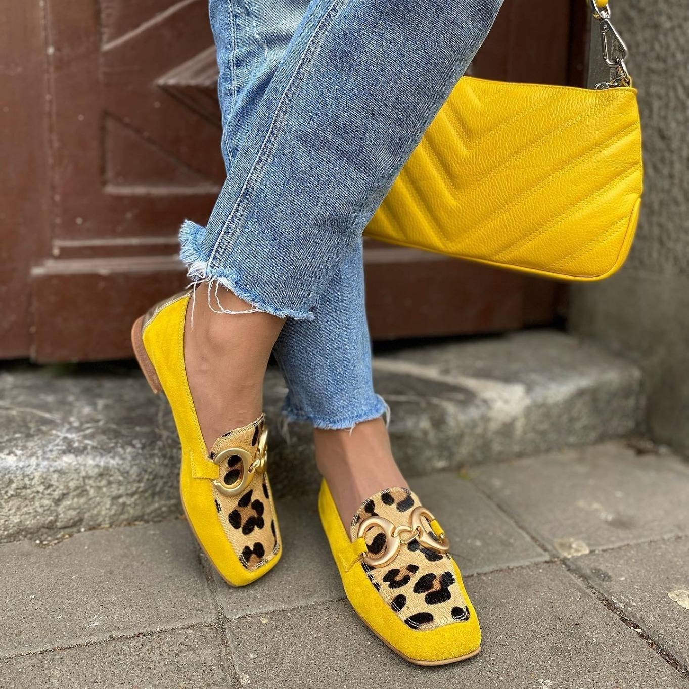 Sonia Animal Print Sneakers with Decorative Buckle