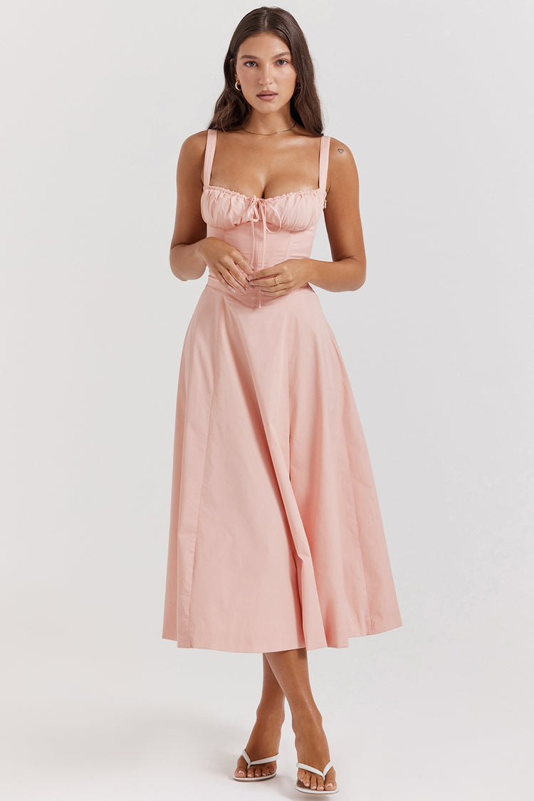 Zane® | SHANA Pink floral corset dress