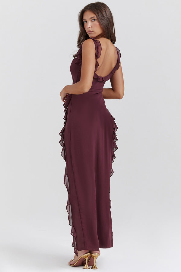 Regina® | Amira Long Dress – Dark Plum
