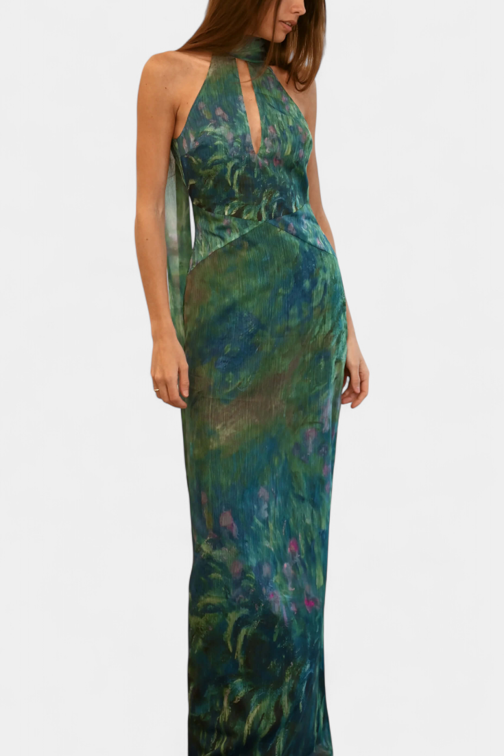 Moana Chiffon Dress with Monet-Inspired Print