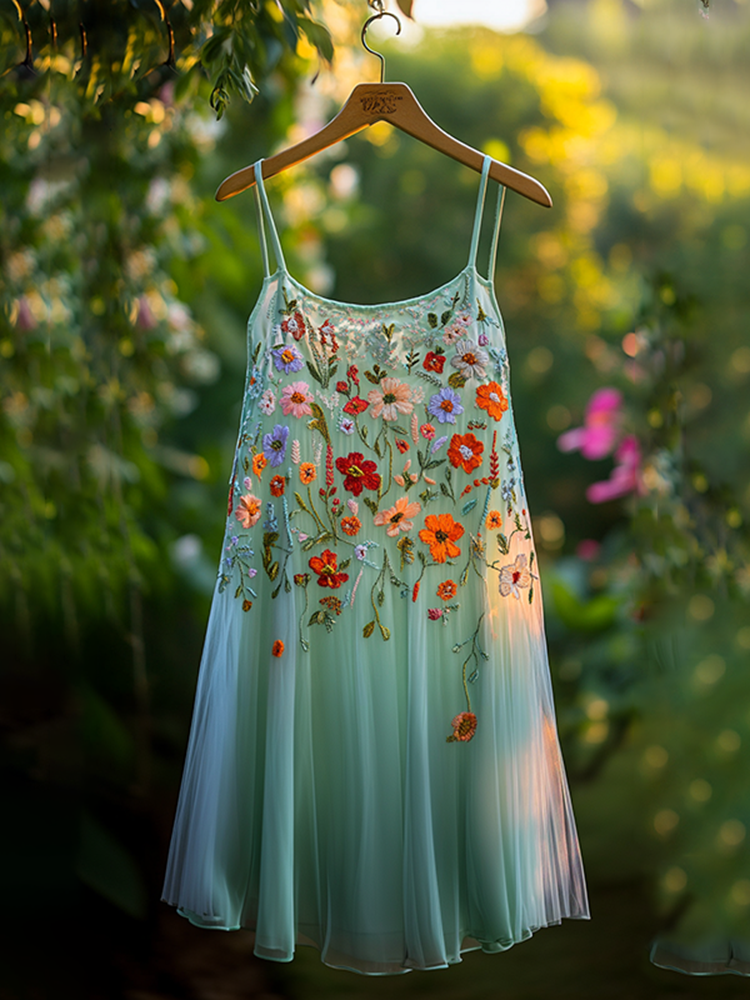 Vintage Bohemian Floral Slip Dress