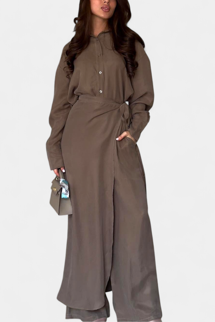 Marisol | Exclusive Set of Loose Shirt and Skirt Pants