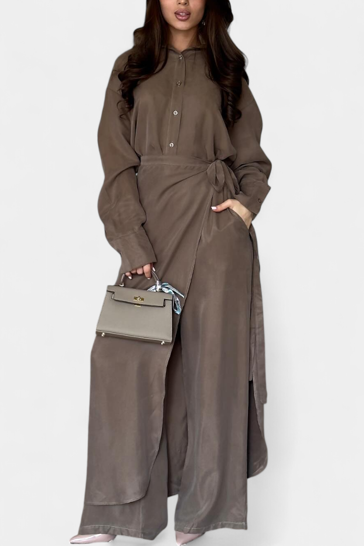 Marisol | Exclusive Set of Loose Shirt and Skirt Pants