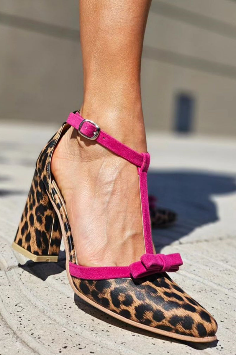 Leontina | Green leopard print sandals with coloured accents