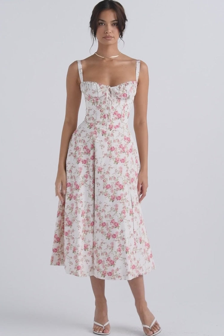 Zane® | SHANA Pink floral corset dress
