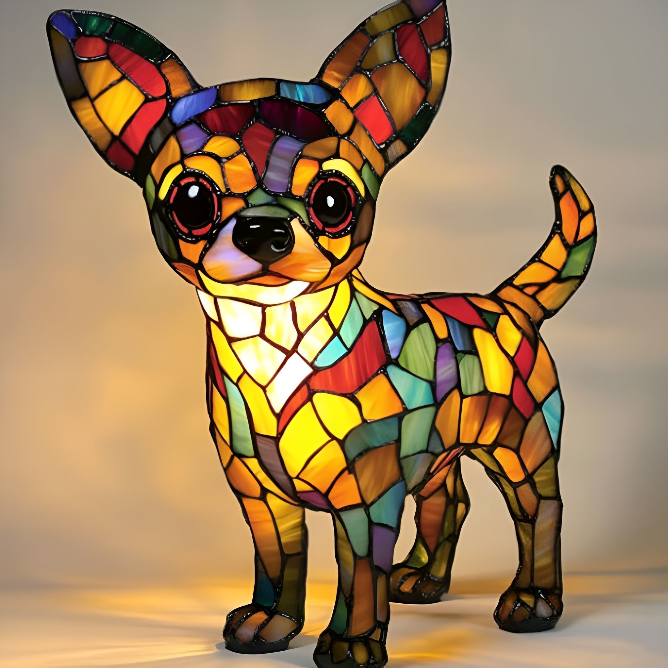 Choupette  | Magical Dog Lamp in Colored Glass