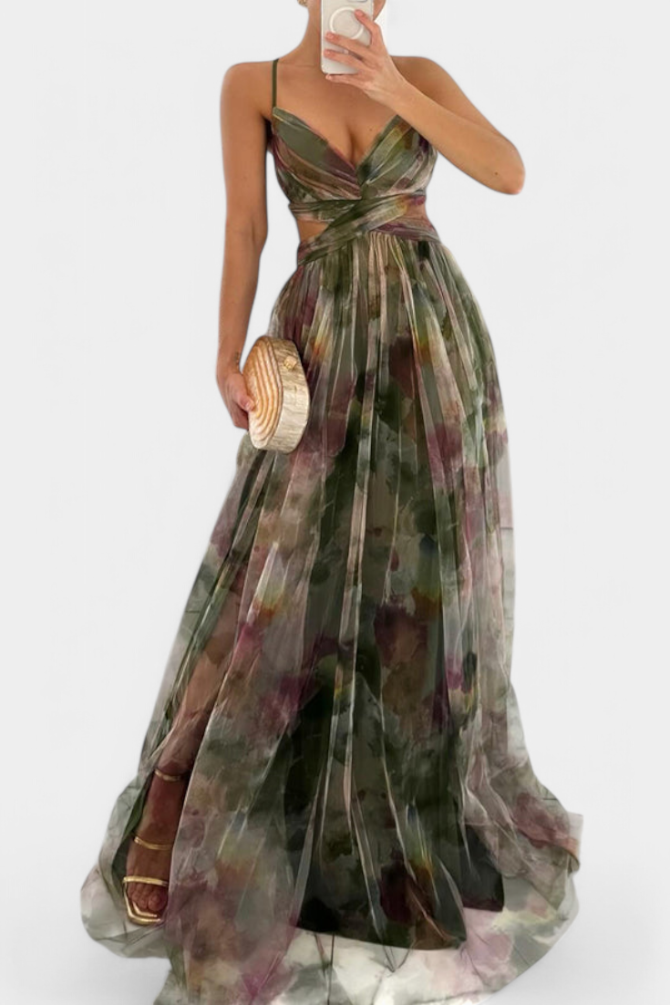 Ingrid Maxi Floral Dress with V-Neck
