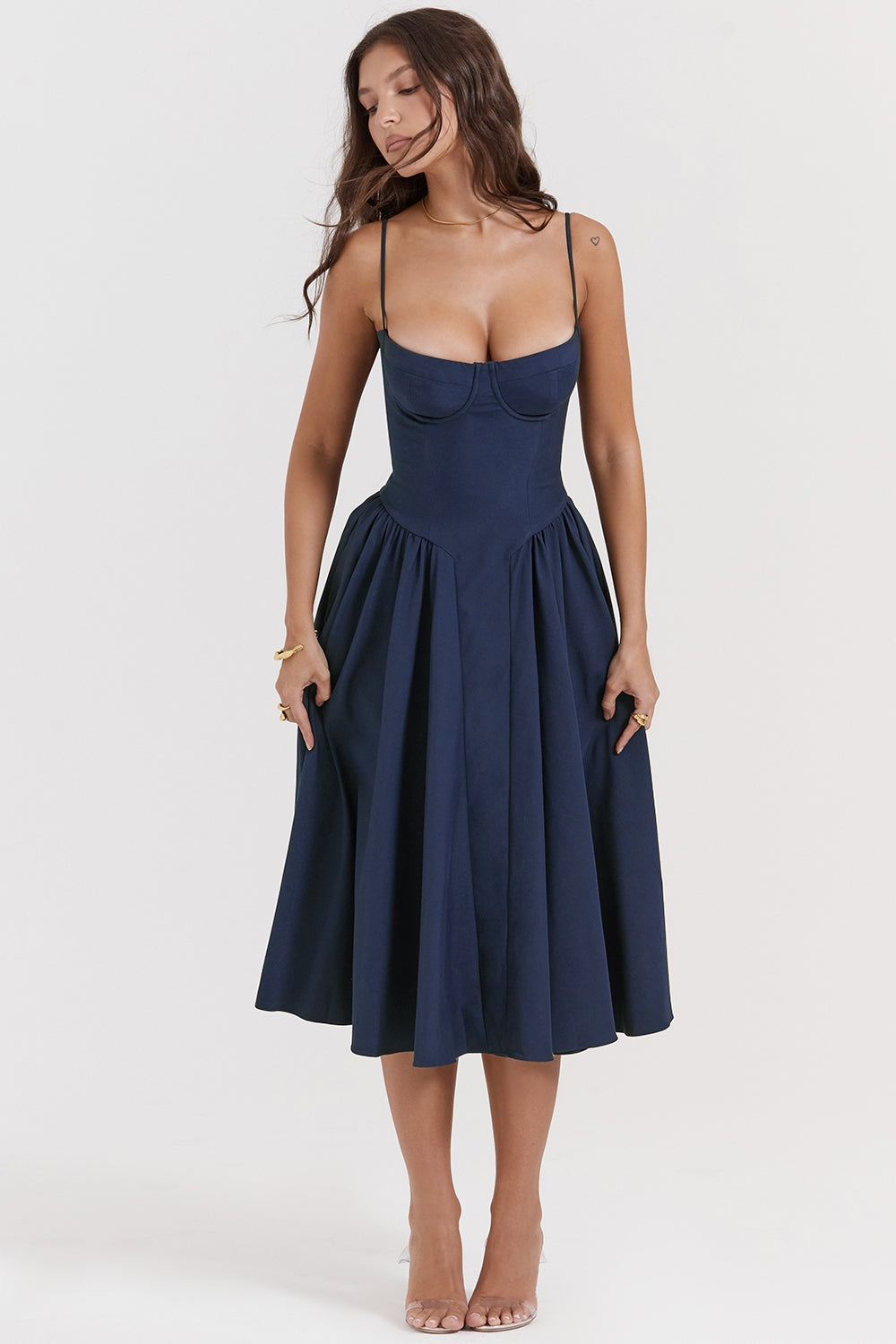 Marina | Midi Dress with Thin Straps