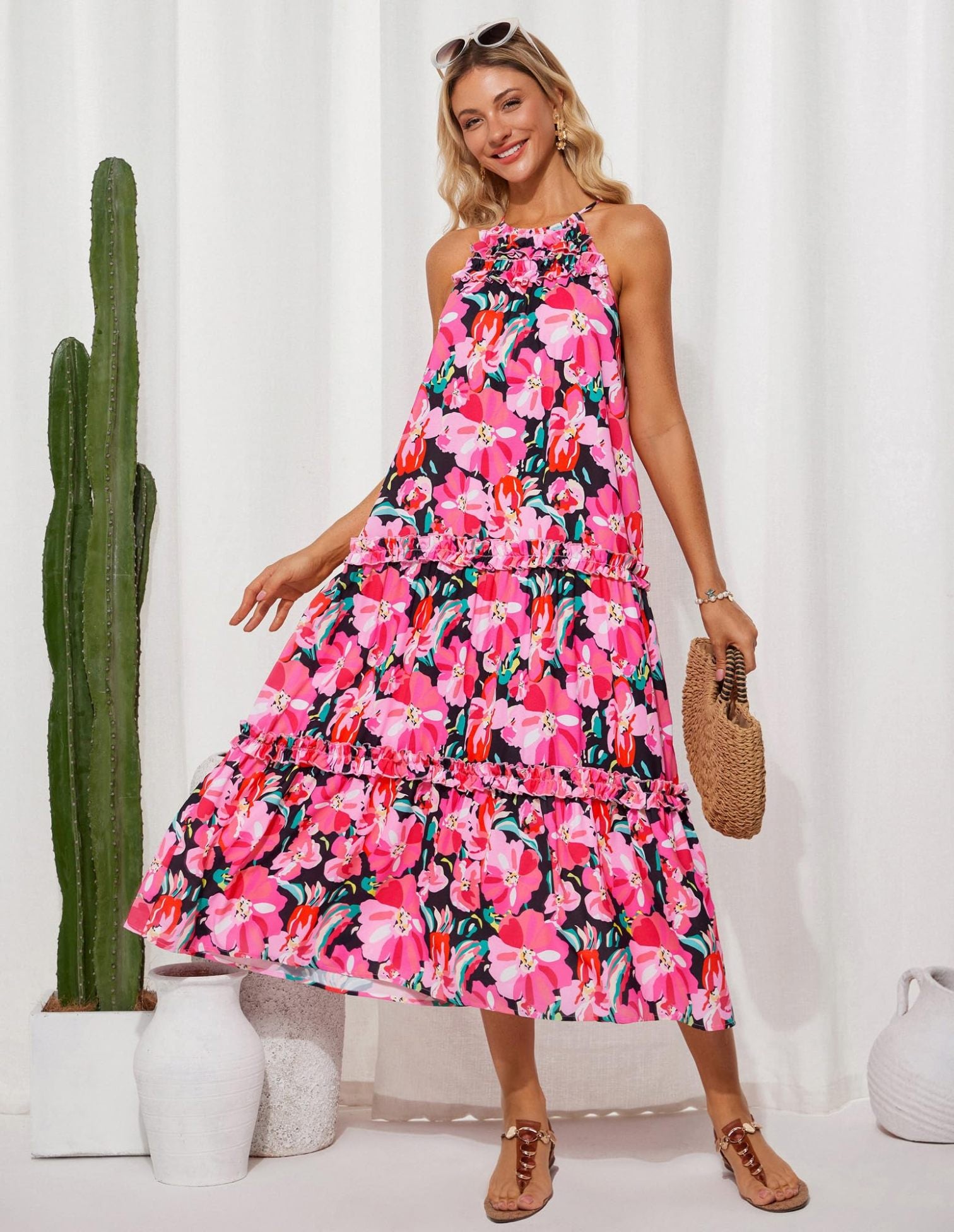 Jessie | Halter Neck Floral Dress - Limited Edition